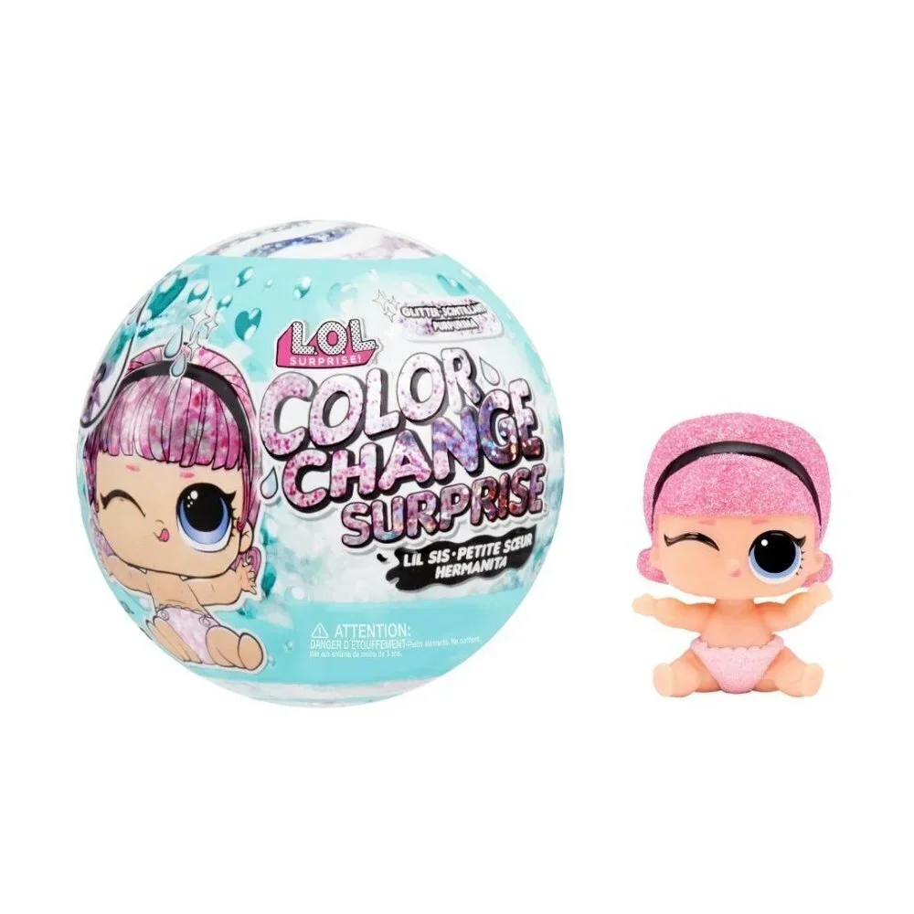 Lot (2) L.O.L. Glitter Color Changing Lil Sis Doll